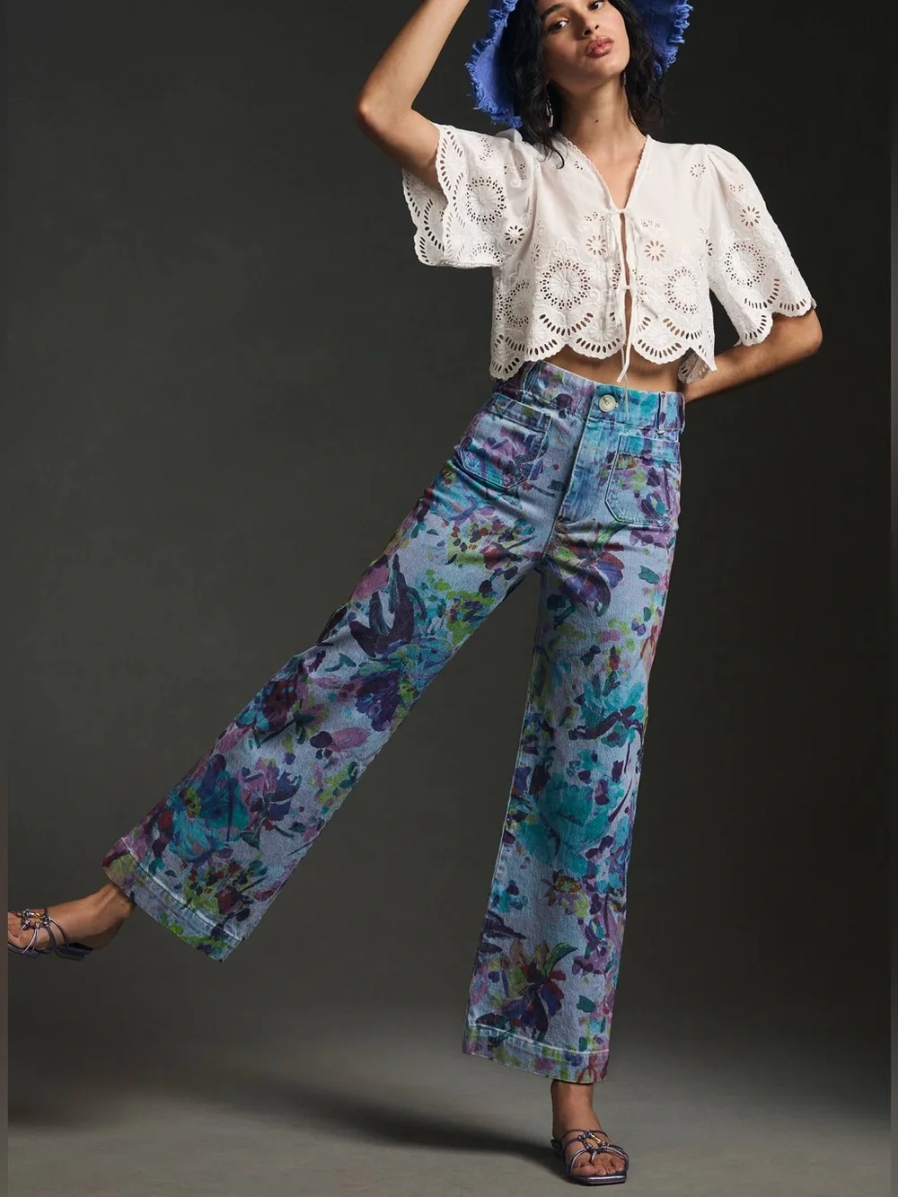 Maeve Colette High-Rise Wide-Leg Cropped Jeans - Anthropologie - 29